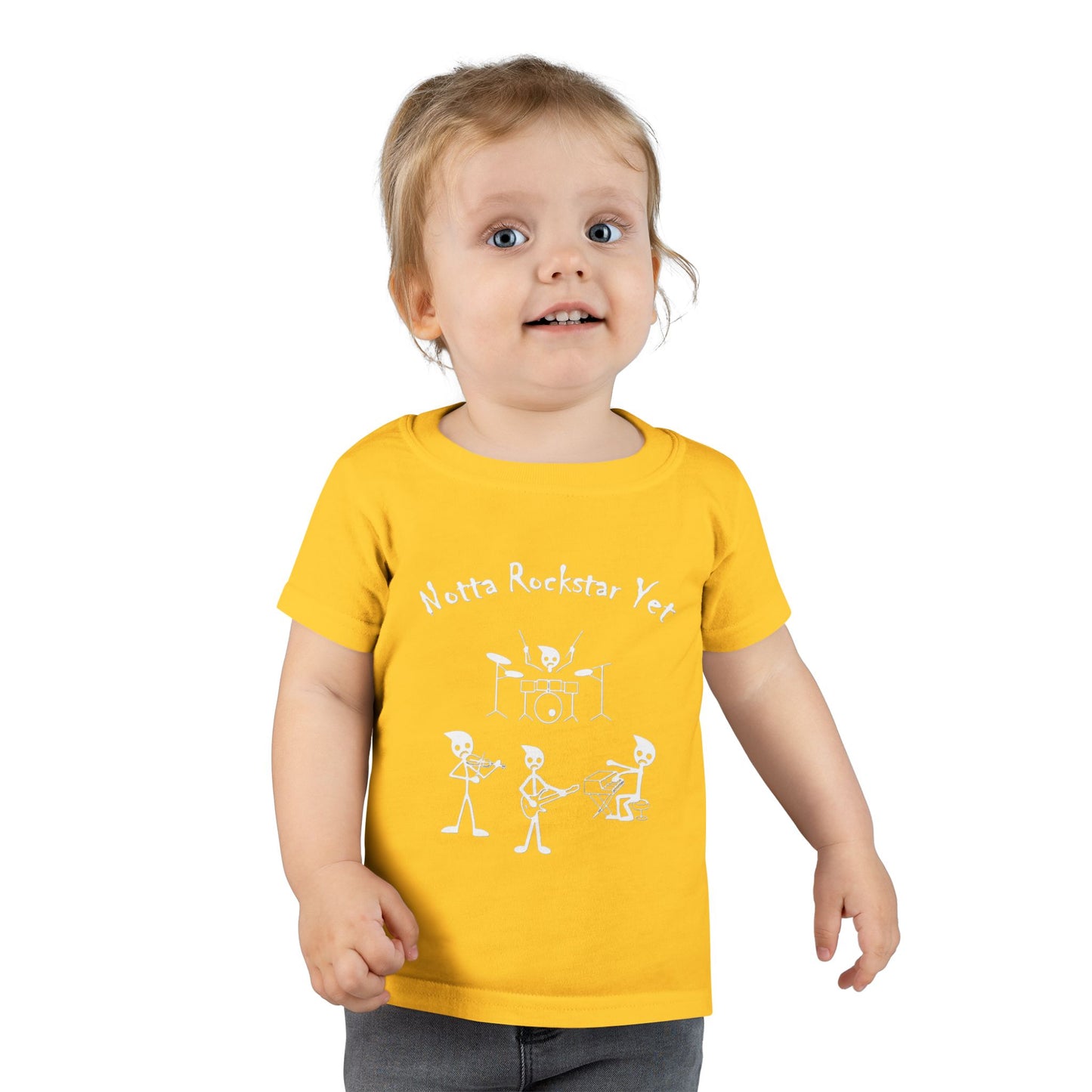 Notta Rockstar Yet Toddler T-Shirt - Fun & Playful Gray Tee for Little Music Lovers