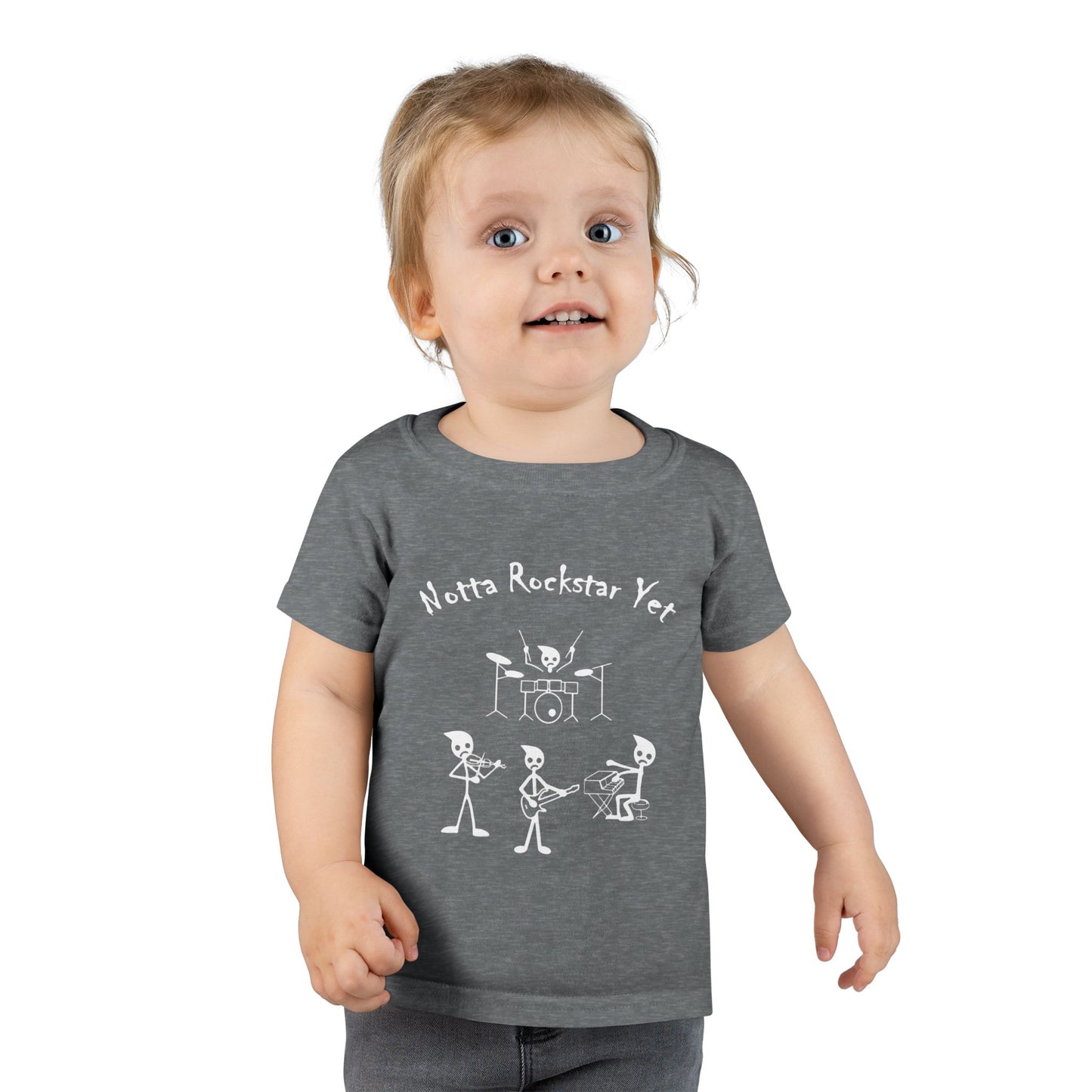 Notta Rockstar Yet Toddler T-Shirt - Fun & Playful Gray Tee for Little Music Lovers