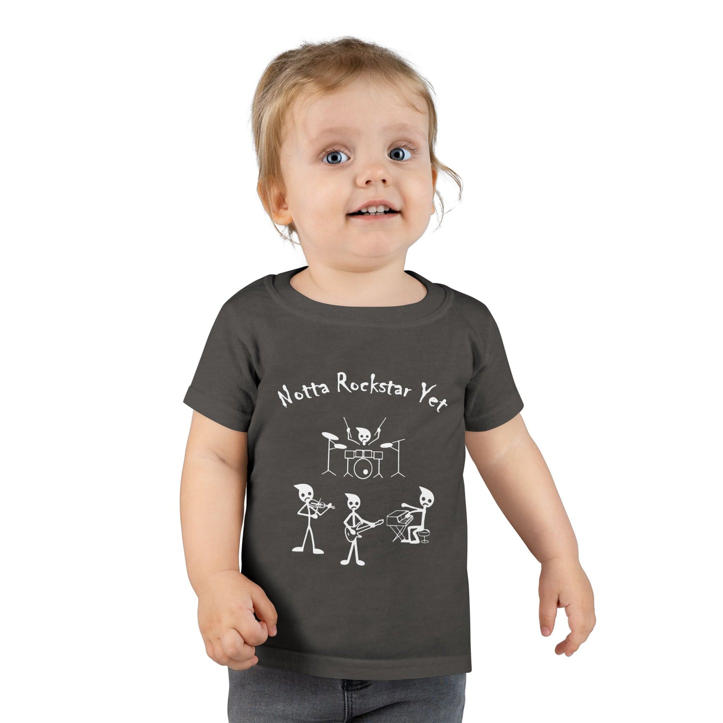 Notta Rockstar Yet Toddler T-Shirt - Fun & Playful Gray Tee for Little Music Lovers