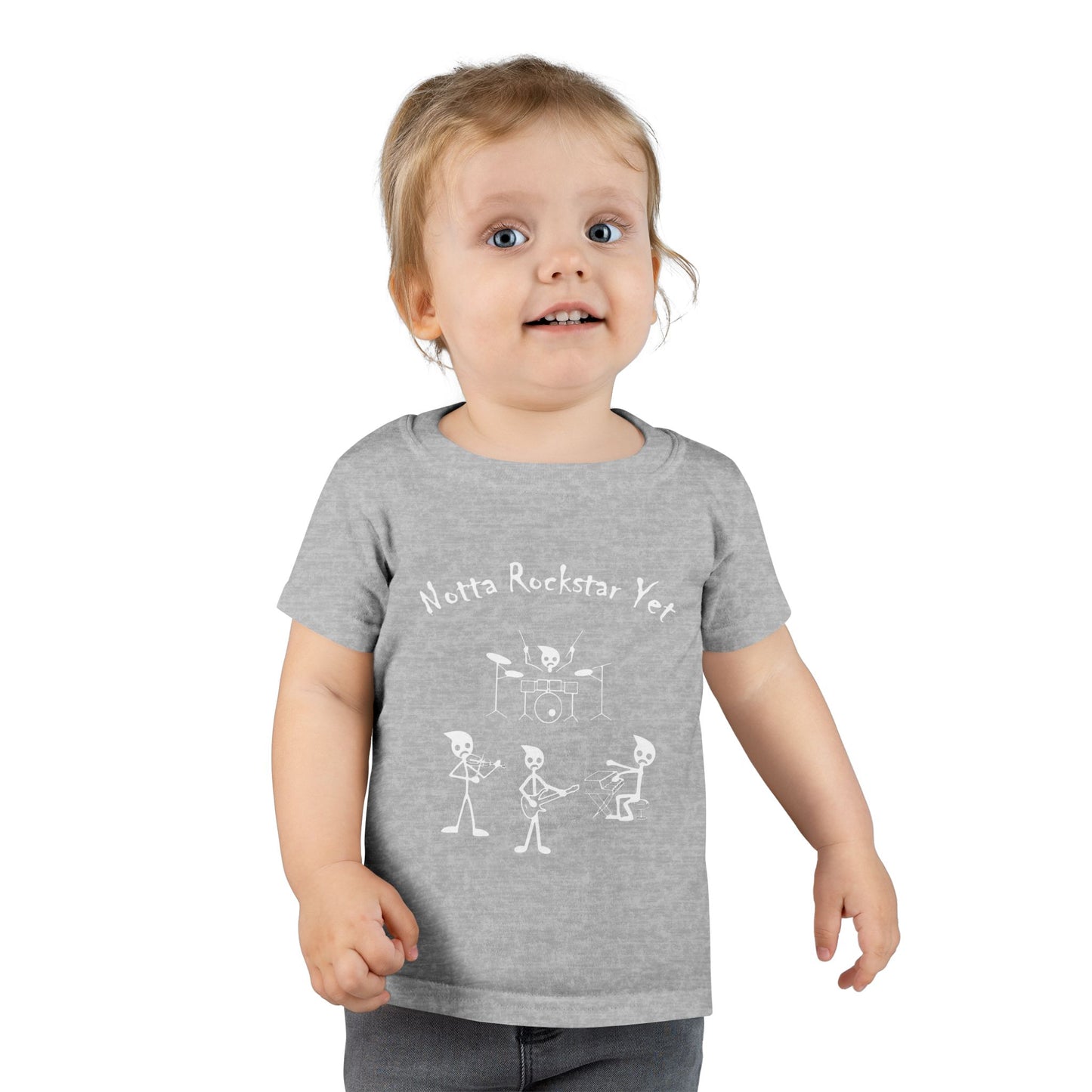 Notta Rockstar Yet Toddler T-Shirt - Fun & Playful Gray Tee for Little Music Lovers