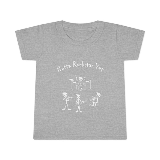 Notta Rockstar Yet Toddler T-Shirt - Fun & Playful Gray Tee for Little Music Lovers