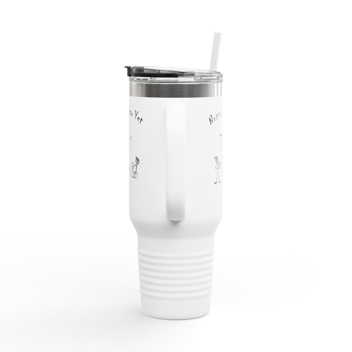 Notta Rockstar Yet (Pink Outline) Insulated Travel Mug - 40oz Adventure Cup for Music Lovers