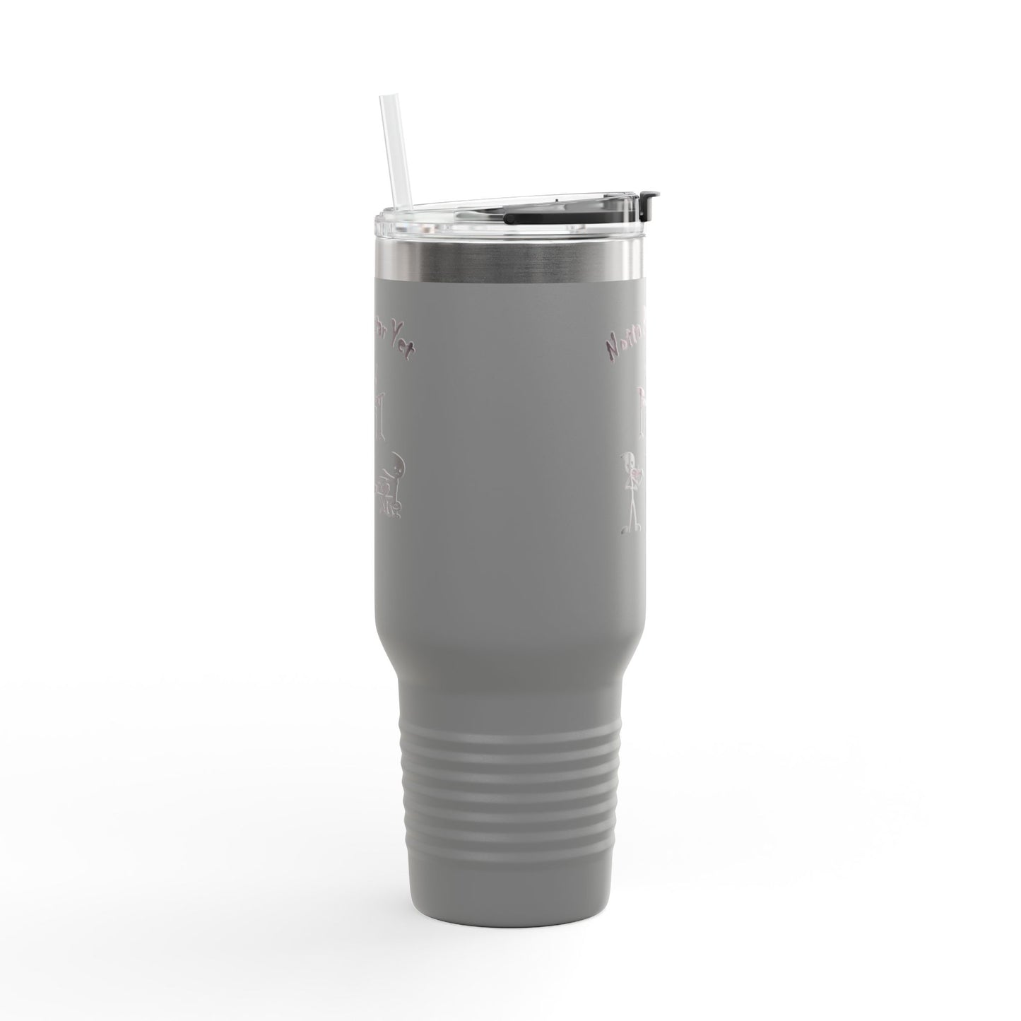 Notta Rockstar Yet (Pink Outline) Insulated Travel Mug - 40oz Adventure Cup for Music Lovers
