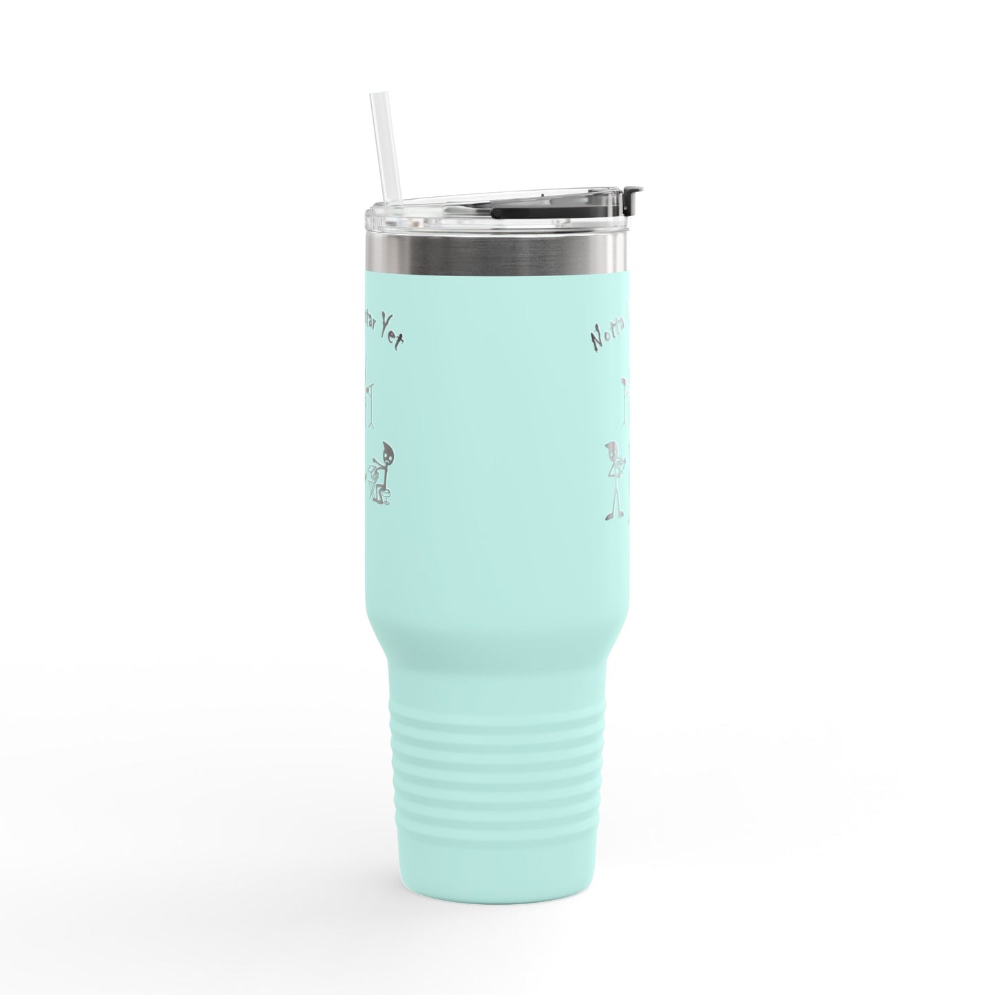 Notta Rockstar Yet (Pink Outline) Insulated Travel Mug - 40oz Adventure Cup for Music Lovers