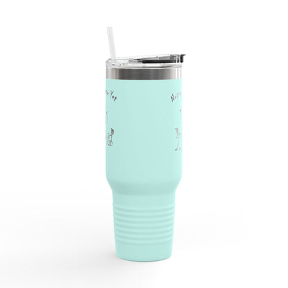 Notta Rockstar Yet (Pink Outline) Insulated Travel Mug - 40oz Adventure Cup for Music Lovers