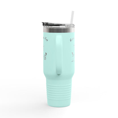 Notta Rockstar Yet (Pink Outline) Insulated Travel Mug - 40oz Adventure Cup for Music Lovers