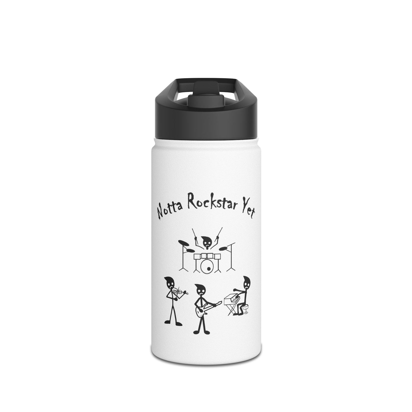 Notta Rockstar Yet Stainless Steel Water Bottle - Fun Musician Design for Musicians & Music Lovers
