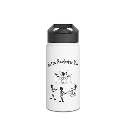 Notta Rockstar Yet Stainless Steel Water Bottle - Fun Musician Design for Musicians & Music Lovers